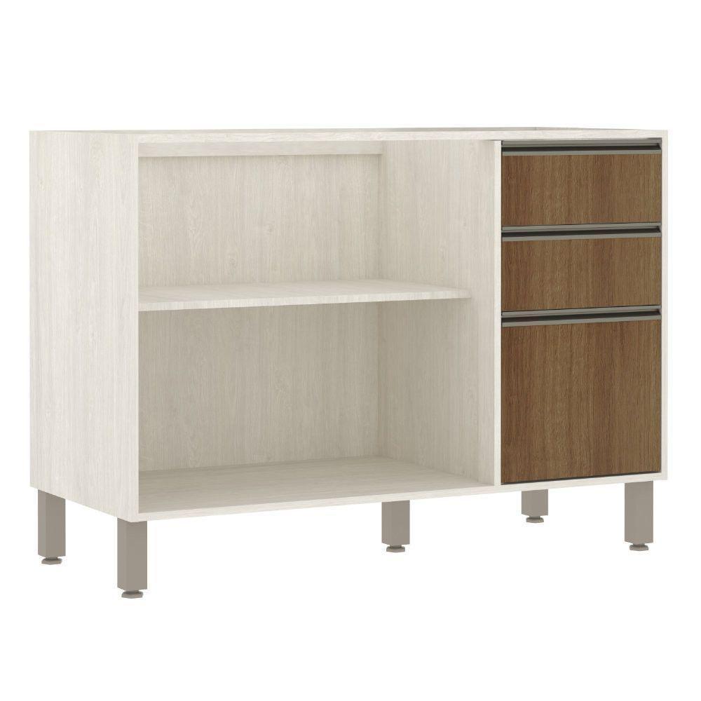 Balcão De Pia Para Cozinha 120 Cm 2 Portas Linea Luciane Pátina Ff-avelã Ff - 5