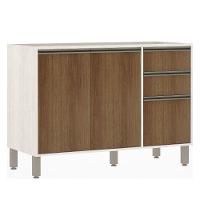 Balcão De Pia Para Cozinha 120 Cm 2 Portas Linea Luciane Pátina Ff-avelã Ff - 1