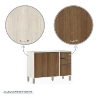 Balcão De Pia Para Cozinha 120 Cm 2 Portas Linea Luciane Pátina Ff-avelã Ff