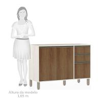 Balcão De Pia Para Cozinha 120 Cm 2 Portas Linea Luciane Pátina Ff-avelã Ff - 6