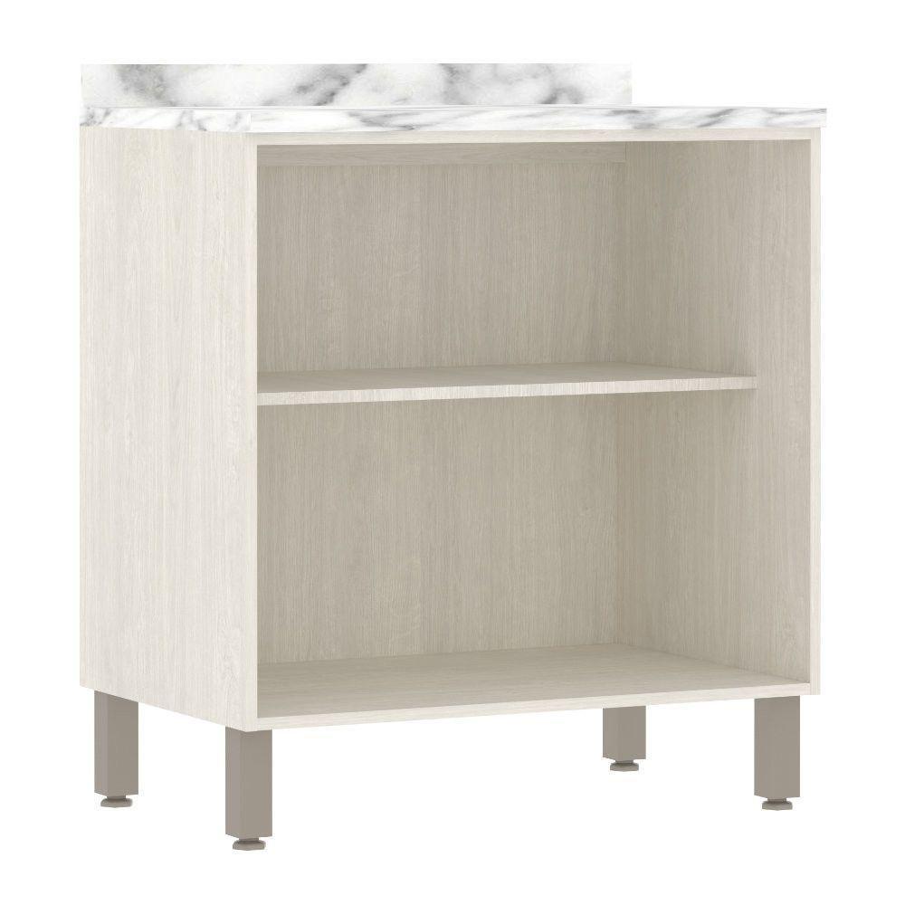 Balcão De Cozinha Com Tampo 80 Cm 2 Portas Linea Luciane Pátina Ff-avelã Ff - 6