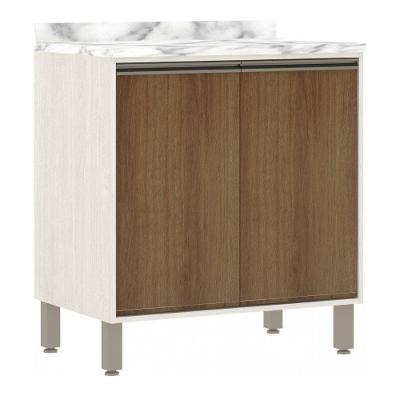 Balcão De Cozinha Com Tampo 80 Cm 2 Portas Linea Luciane Pátina Ff-avelã Ff
