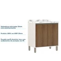 Balcão De Cozinha Com Tampo 80 Cm 2 Portas Linea Luciane Pátina Ff-avelã Ff