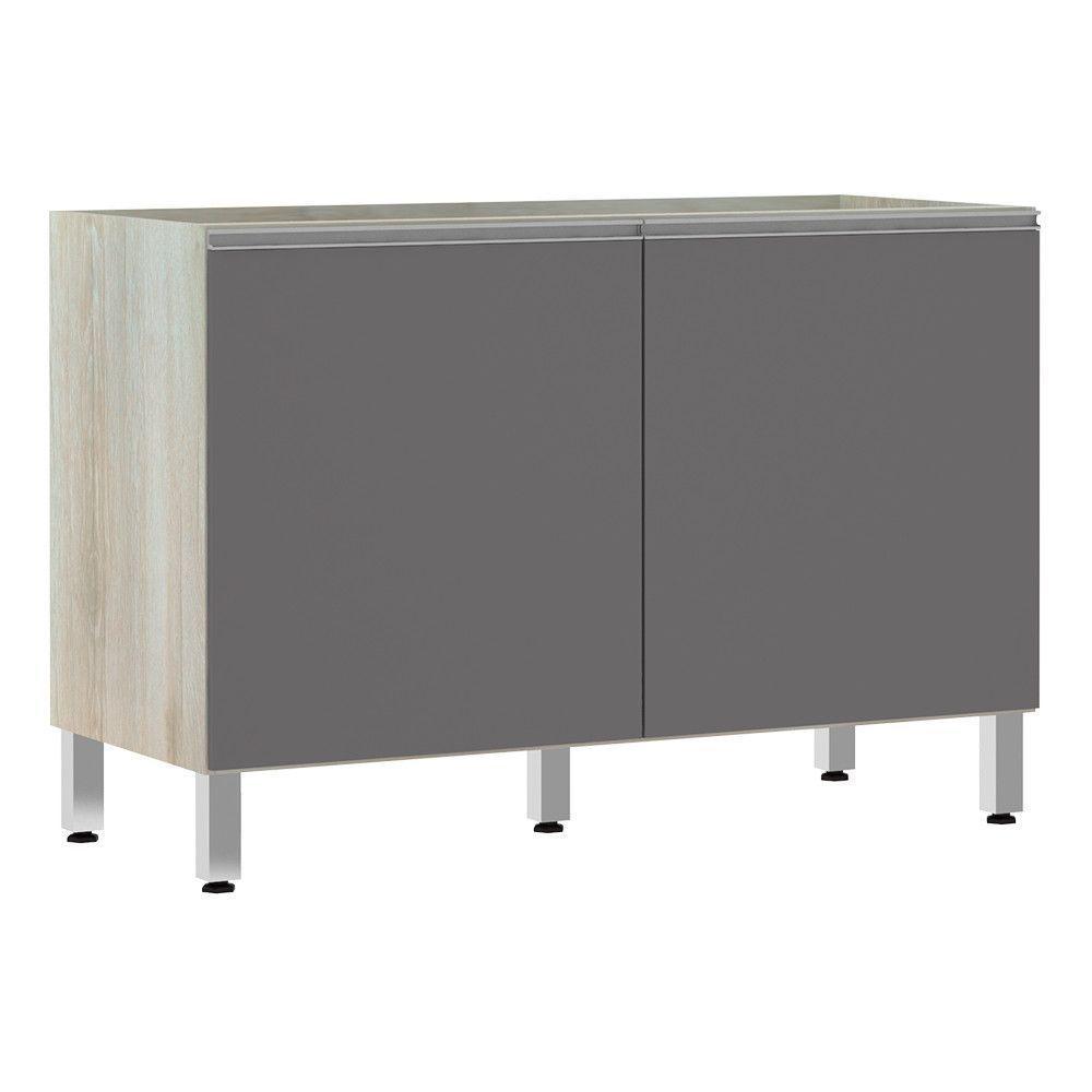 Balcão De Pia Sem Tamp 120cm Lis Legno Crem e Cinza Puro - 1