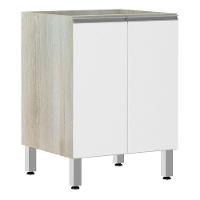 Balcão Sem Tampo 60cm Lis Legno Crem e Branco Mat - 1