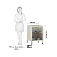 Balcão Sem Tampo 60cm Lis Legno Crem e Branco Mat - 3