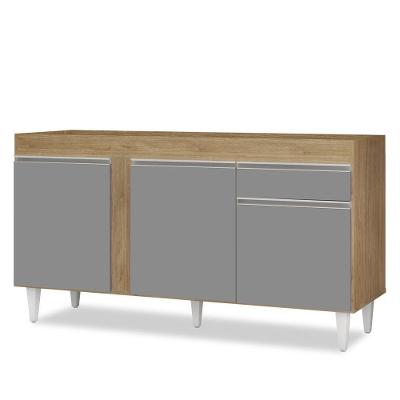 Balcão Gabinete Para Pia 150cm Sem Tampo 3 Portas 1 Gaveta