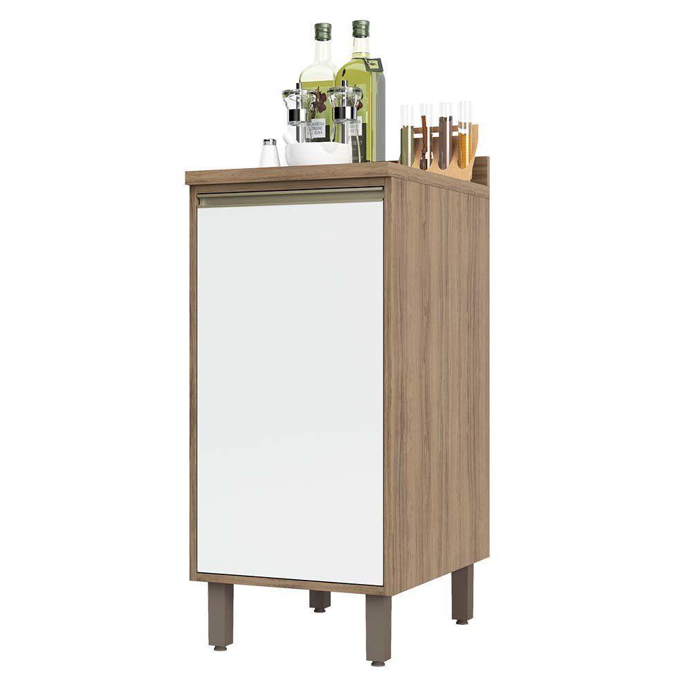 Balcão e Tampo 40 Cm De Abrir 1 Prateleira Mel Vanill e Branco - 1