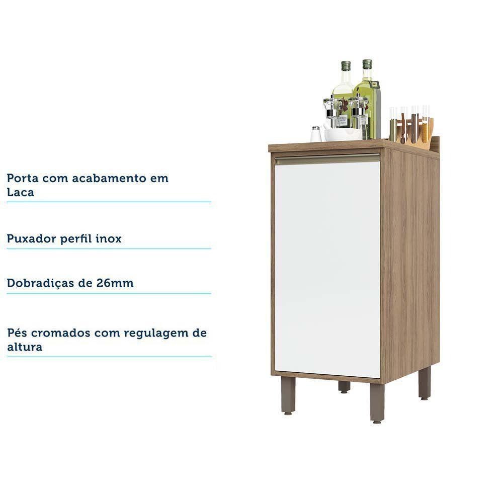 Balcão e Tampo 40 Cm De Abrir 1 Prateleira Mel Vanill e Branco - 2