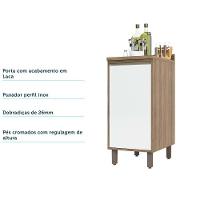 Balcão e Tampo 40 Cm De Abrir 1 Prateleira Mel Vanill e Branco - 2