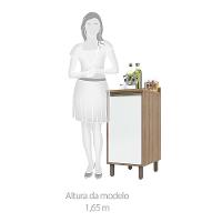 Balcão e Tampo 40 Cm De Abrir 1 Prateleira Mel Vanill e Branco