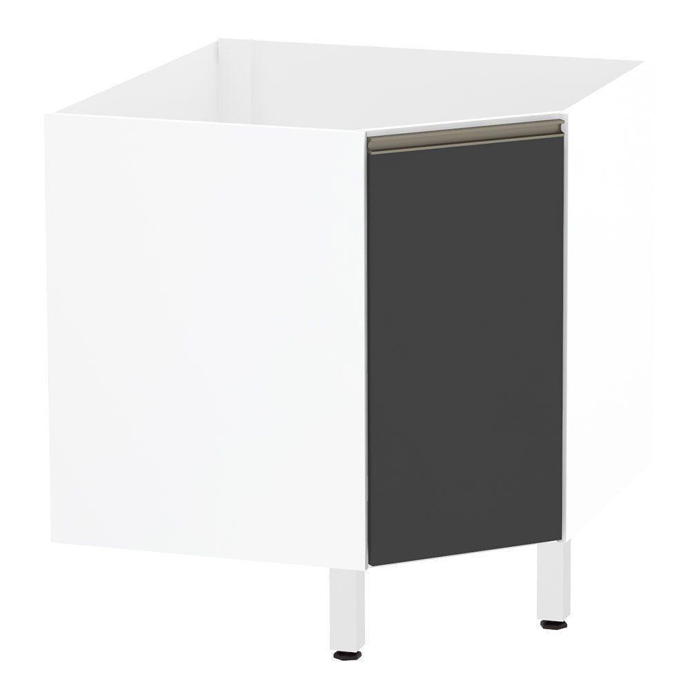 Balcão Sem Tampo Canto Diagonal Branco Com Preto Txt - 1