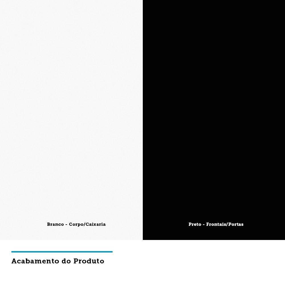Balcão Sem Tampo Canto Diagonal Branco Com Preto Txt - 2