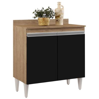 Balcão Gabinete 80cm 2 Portas Hawai Castanho cinza