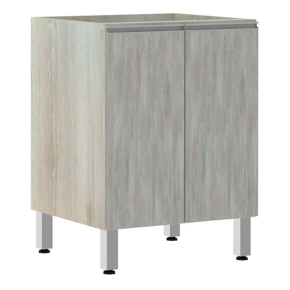 Balcão Sem Tampo 60cm Lis Legno Crem e Concreto - 1