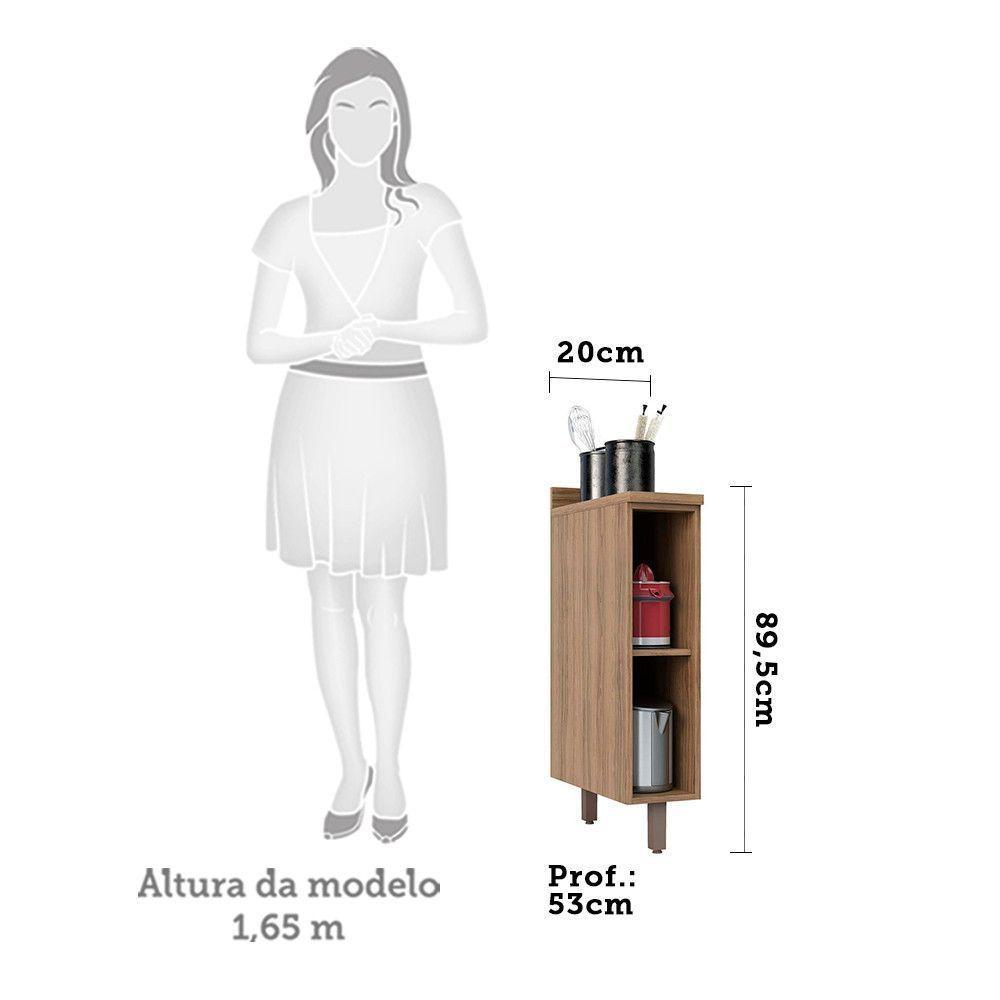 Balcão e Tampo 20 Cm De Abrir 1 Prateleira Lari Vanill e Connect - 3