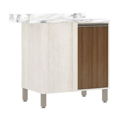 Balcão De Cozinha Com Tampo 95 Cm 1 Porta Linea Luciane Pátina Ff-avelã Ff