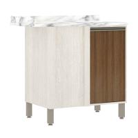 Balcão De Cozinha Com Tampo 95 Cm 1 Porta Linea Luciane Pátina Ff-avelã Ff - 1