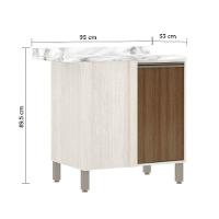 Balcão De Cozinha Com Tampo 95 Cm 1 Porta Linea Luciane Pátina Ff-avelã Ff - 2