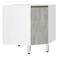 Balcão Sem Tampo Canto Diagonal Branco Com Concreto - 1