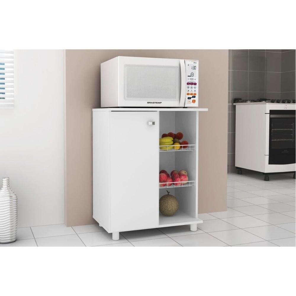 Balcão Multiuso Cozinha  Fruteira BF-3205 c/ 1 Porta e 2 Cestos Branco - Tecno Mobili - 2
