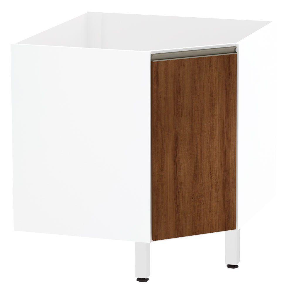 Balcão Sem Tampo Canto Diagonal Branco Com - 1