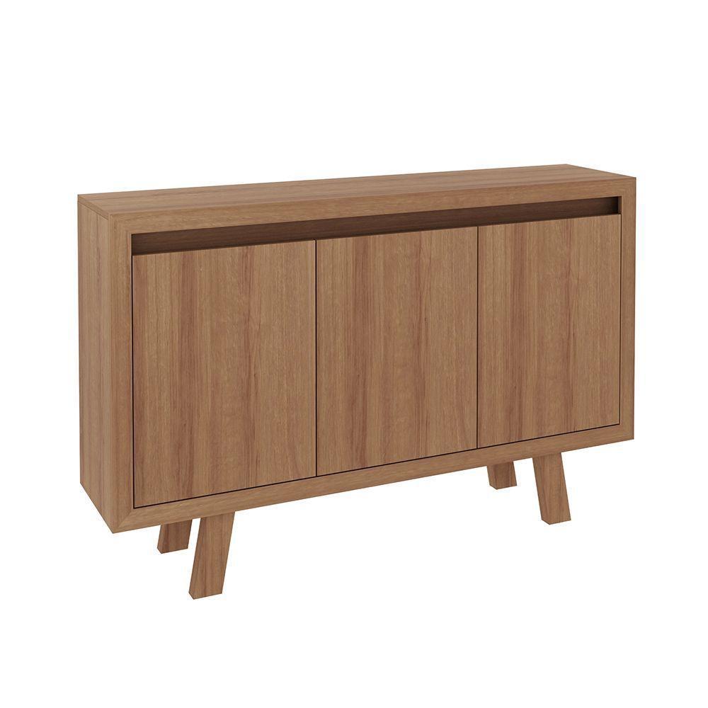 Balcão 3 Portas Para Escritório Home Office Mdp Amendoa - 1