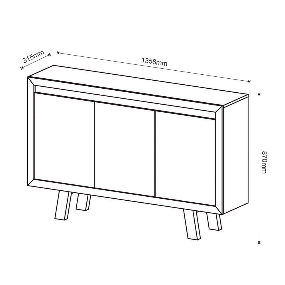 Balcão 3 Portas Para Escritório Home Office Mdp Amendoa - 6