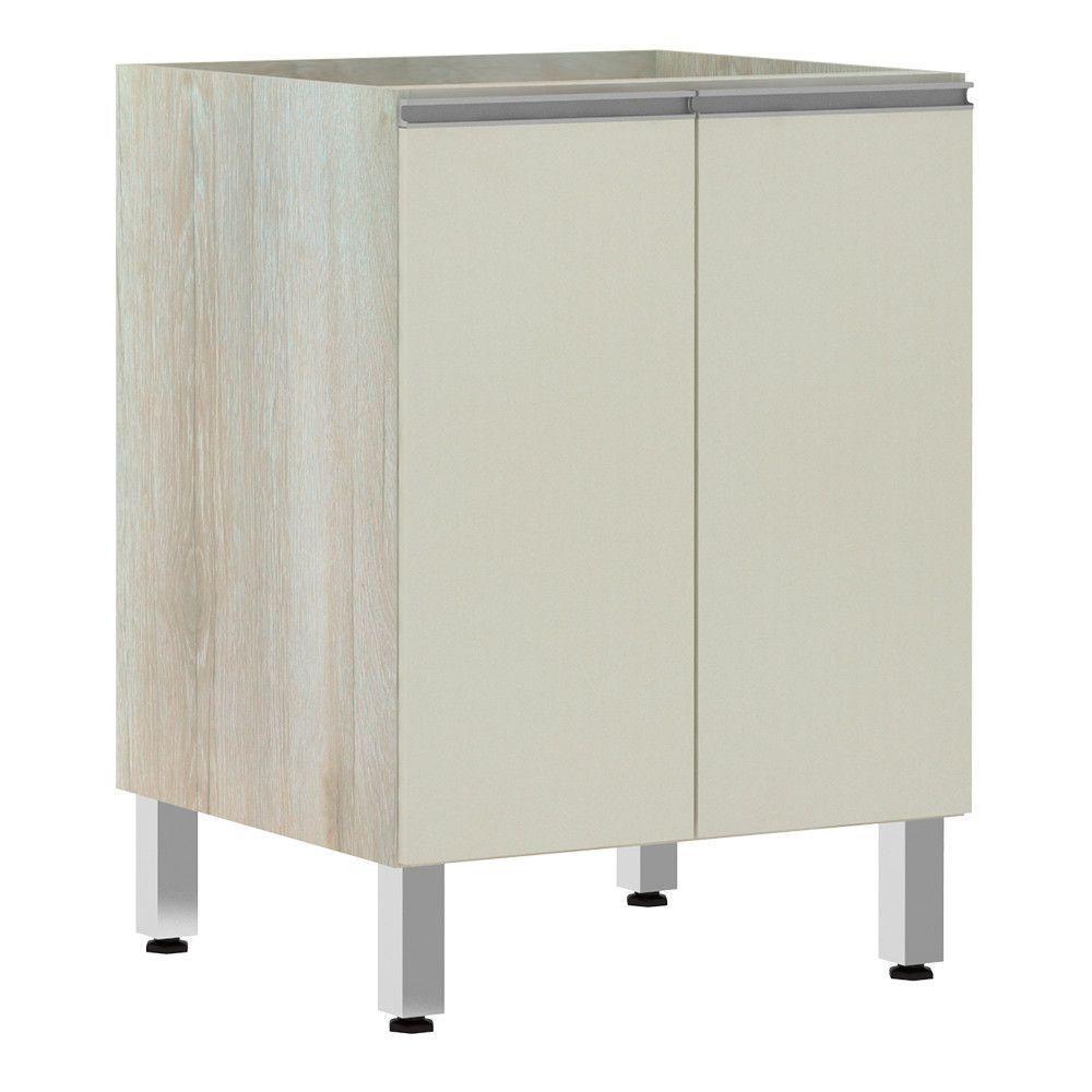 Balcão Sem Tampo 60cm Lis Legno Crem e Kashmir - 1