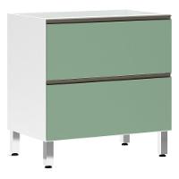 Balcão Sem Tampo 80cm Basculante Branco Com Verde Jade - 1