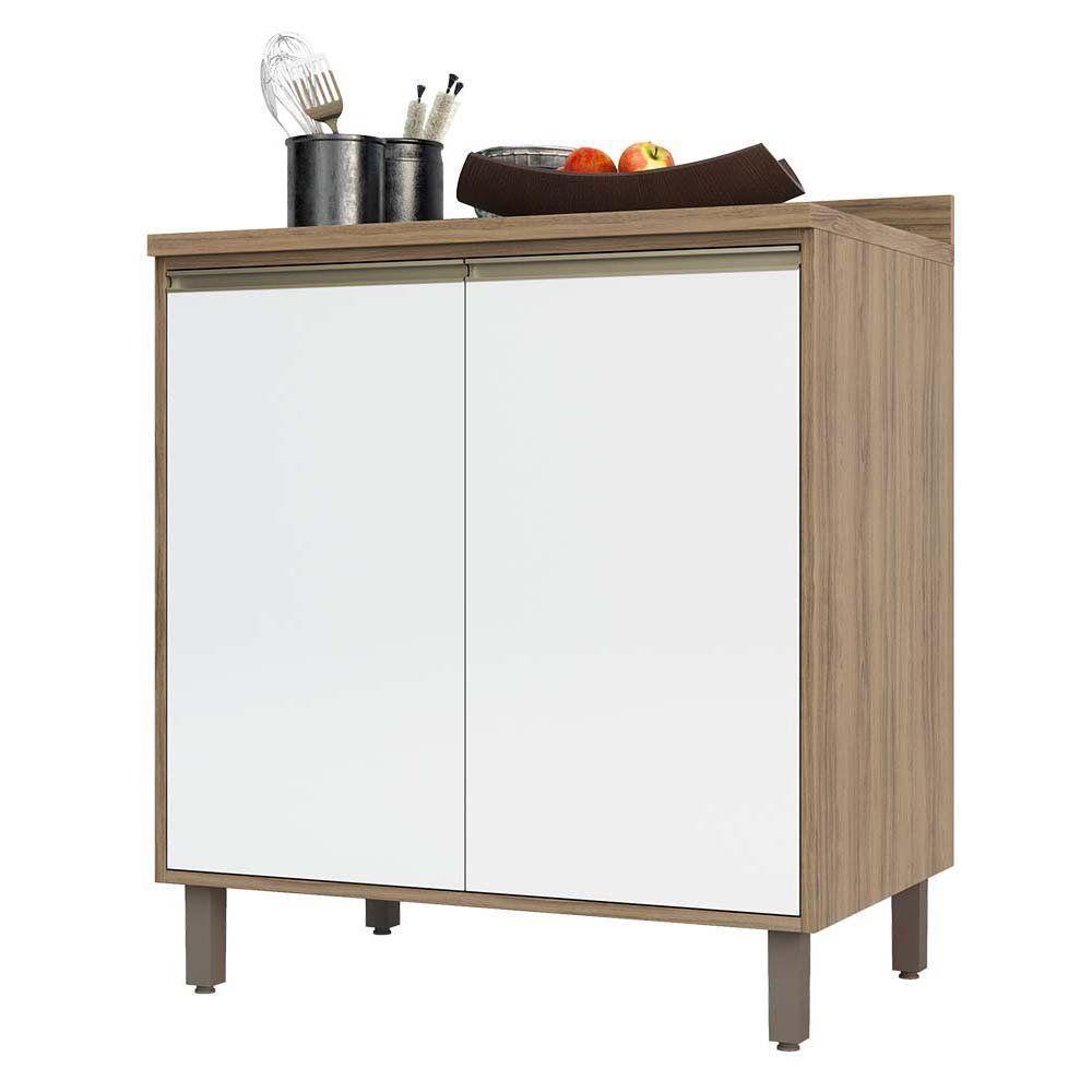 Balcão e Tampo 80 Cm De Abrir 1 Prateleira Mel Vanill e Branco - 1