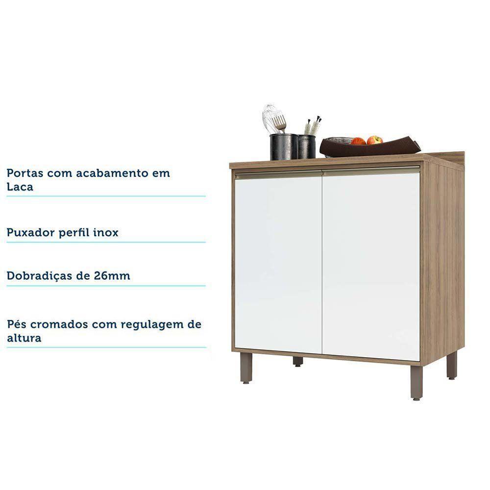 Balcão e Tampo 80 Cm De Abrir 1 Prateleira Mel Vanill e Branco - 2