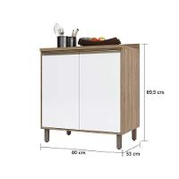 Balcão e Tampo 80 Cm De Abrir 1 Prateleira Mel Vanill e Branco - 3