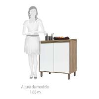 Balcão e Tampo 80 Cm De Abrir 1 Prateleira Mel Vanill e Branco