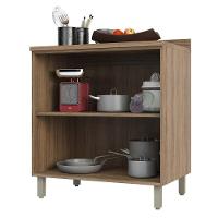 Balcão e Tampo 80 Cm De Abrir 1 Prateleira Mel Vanill e Branco - 5