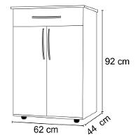 Balcão Multiuso 62Cm 2 Portas 1 Gaveta Flex Juliana Branco/Preto - Ajl Móveis