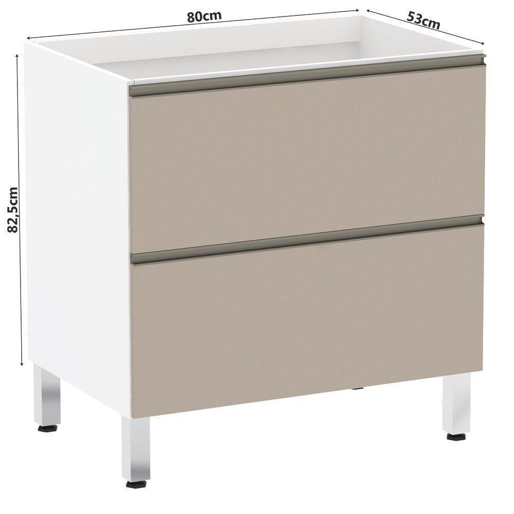 Balcão Sem Tampo 80cm Basculante Branco Com Connect - 2