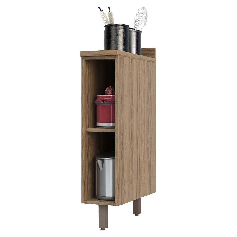 Balcão De Cozinha Com Tampo 20 Cm 1 Porta De Abrir 1 Prateleira Mel Luciane Móveis Vanilla Com Graff - 10