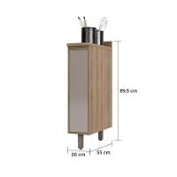 Balcão De Cozinha Com Tampo 20 Cm 1 Porta De Abrir 1 Prateleira Mel Luciane Móveis Vanilla Com Graff