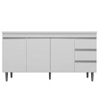 Balcão Gabinete De Pia Sem Tampo 150Cm 3 Portas 3 Gavetas Andréia Branco - Ajl Móveis - 1
