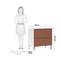 Balcão Sem Tampo 80cm Basculante Branco Com Gaia - 3