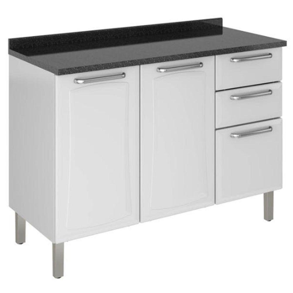 Balcão Tarsila 3 Portas 2 Gavetas Com Tampo Itatiaia Branco - 1