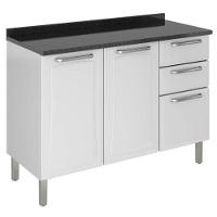 Balcão Tarsila 3 Portas 2 Gavetas Com Tampo Itatiaia Branco - 1