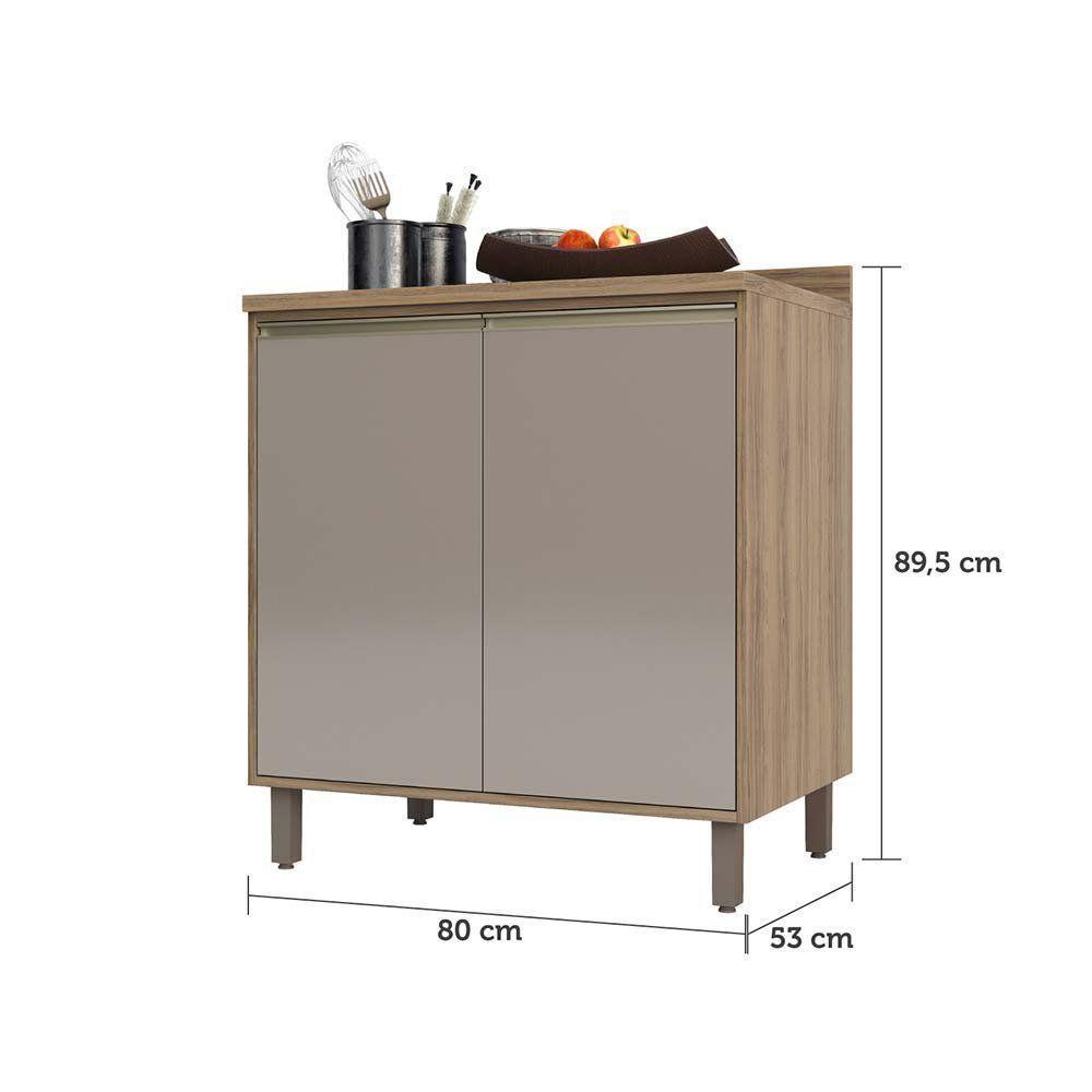 Balcão e Tampo 80 Cm De Abrir 1 Prateleira Mel Vanill e Gra - 5