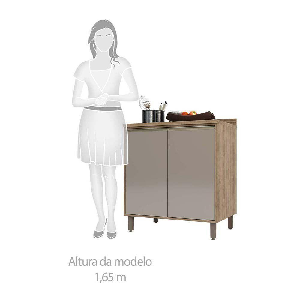 Balcão e Tampo 80 Cm De Abrir 1 Prateleira Mel Vanill e Gra - 6