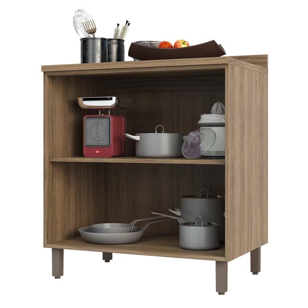 Balcão e Tampo 80 Cm De Abrir 1 Prateleira Mel Vanill e Gra - 9