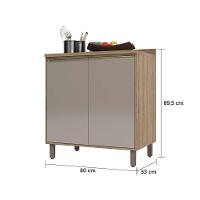 Balcão e Tampo 80 Cm De Abrir 1 Prateleira Mel Vanill e Gra - 5