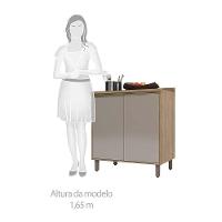 Balcão e Tampo 80 Cm De Abrir 1 Prateleira Mel Vanill e Gra - 8