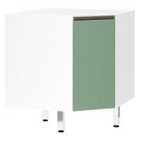 Balcão Sem Tampo Canto Diagonal Branco Com Verde Jade - 1