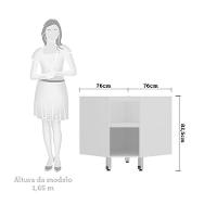 Balcão Sem Tampo Canto Diagonal Branco Com Verde Jade - 7